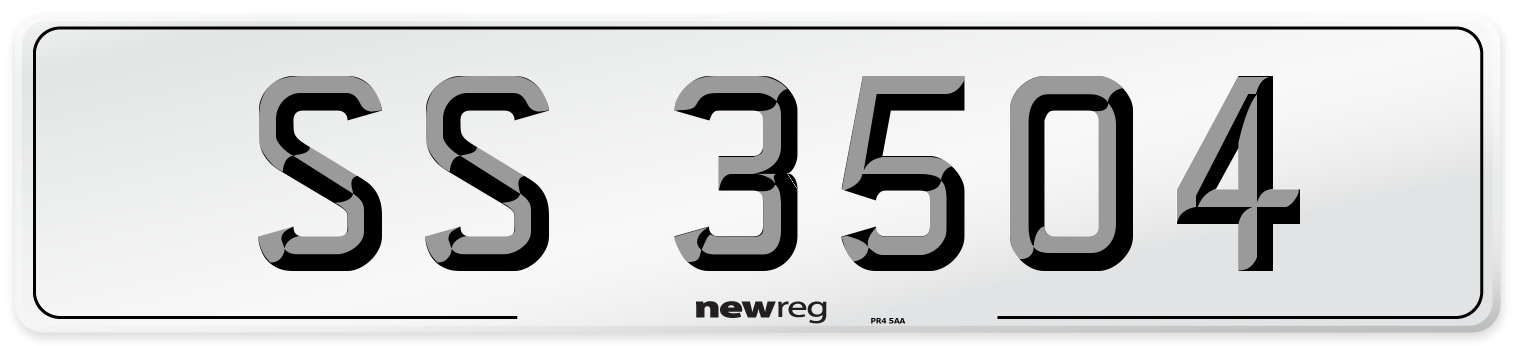 SS 3504 Number Plate from New Reg